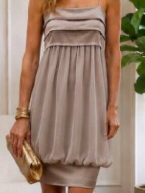 Zara Gray Spaghetti Strap Cocktail Dress